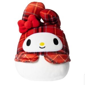 Original Squishmallows HELLO KITTY MY MELODY RED PLAID 6.5" PLUSH NWT